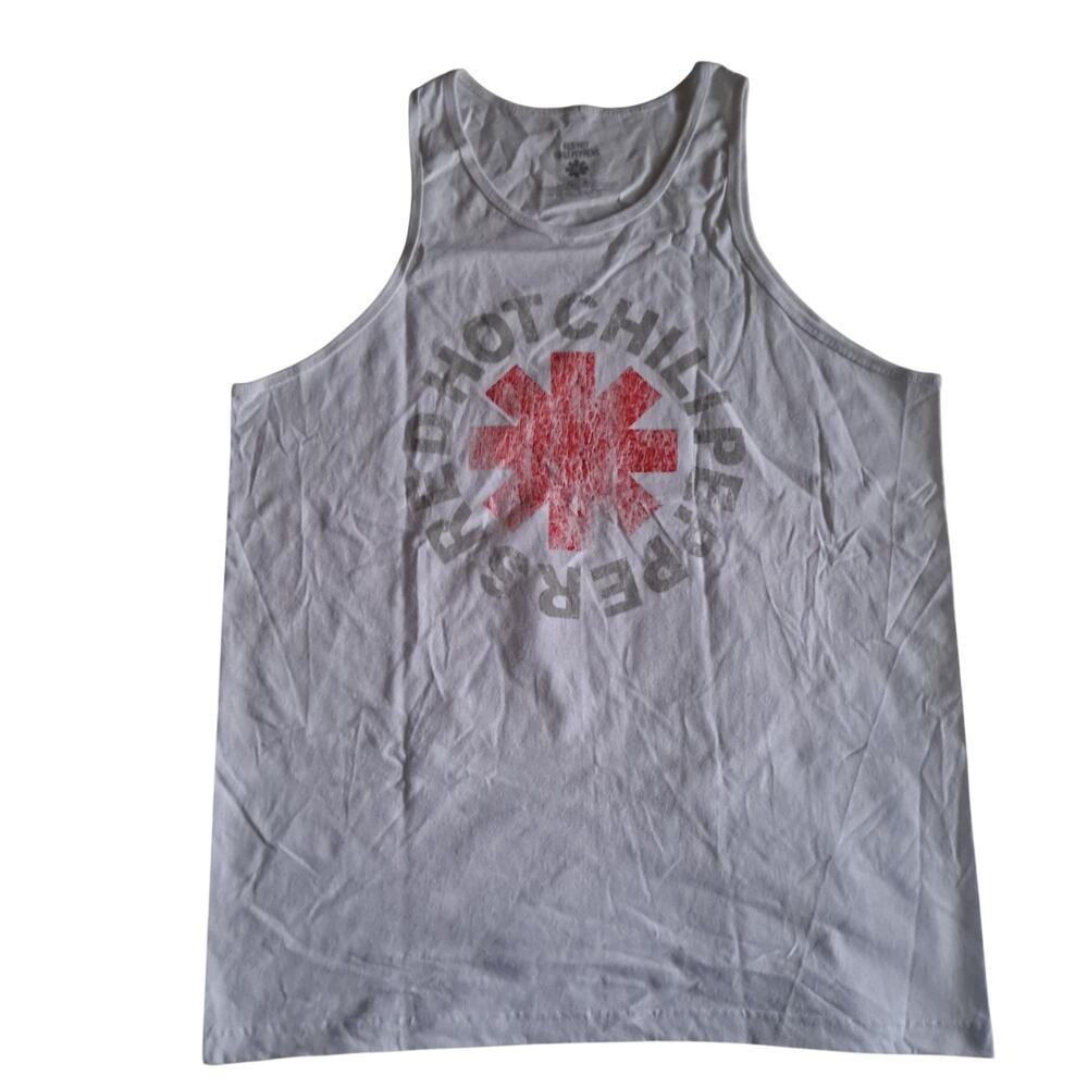 Red Hot Chilli Peppers Graphic Tank Top Sleeveless Funk Rock White Men's XL NWOT